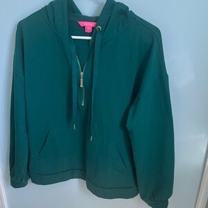 Lilly Pulitzer Teal Hoodie with Gold Accents